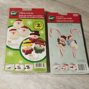 Wilton Holiday Lollipop and Candy Cane Mold Lot